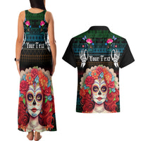 Personalised Mexico Day Of The Dead Couples Matching Tank Maxi Dress and Hawaiian Shirt Mexican La Catrina Dia de los Muertos - Wonder Print Shop