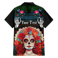 Personalised Mexico Day Of The Dead Family Matching Off Shoulder Maxi Dress and Hawaiian Shirt Mexican La Catrina Dia de los Muertos - Wonder Print Shop