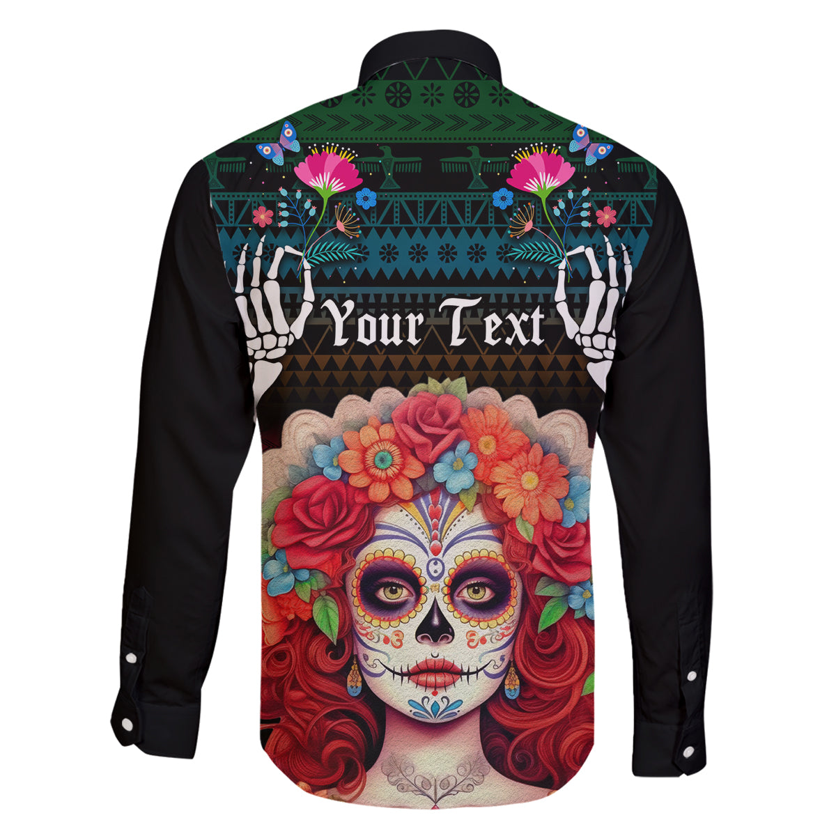 Personalised Mexico Day Of The Dead Family Matching Puletasi Dress and Hawaiian Shirt Mexican La Catrina Dia de los Muertos - Wonder Print Shop