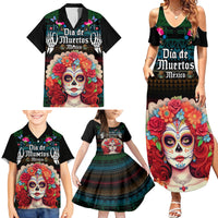 Personalised Mexico Day Of The Dead Family Matching Summer Maxi Dress and Hawaiian Shirt Mexican La Catrina Dia de los Muertos - Wonder Print Shop