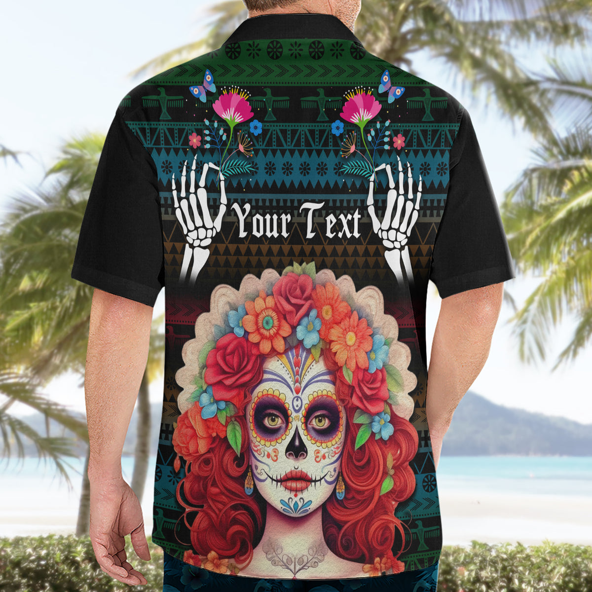 Personalised Mexico Day Of The Dead Hawaiian Shirt Mexican La Catrina Dia de los Muertos - Wonder Print Shop