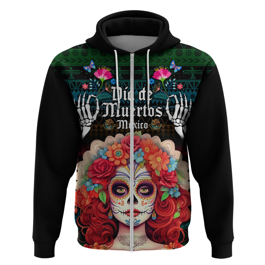 Personalised Mexico Day Of The Dead Hoodie Mexican La Catrina Dia de los Muertos - Wonder Print Shop