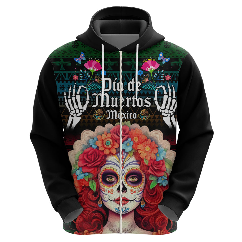 Personalised Mexico Day Of The Dead Hoodie Mexican La Catrina Dia de los Muertos - Wonder Print Shop