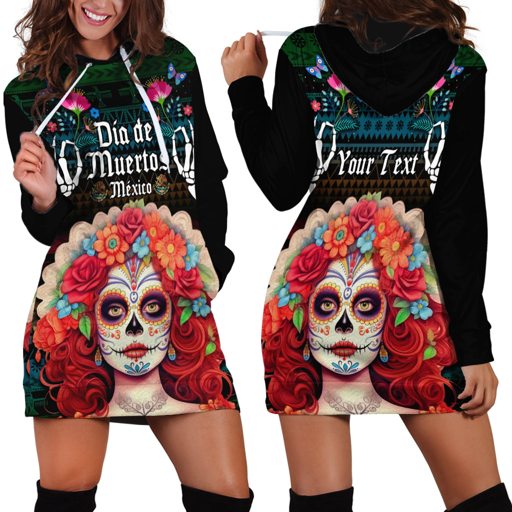 Personalised Mexico Day Of The Dead Hoodie Dress Mexican La Catrina Dia de los Muertos - Wonder Print Shop