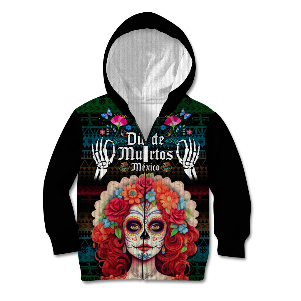 Personalised Mexico Day Of The Dead Kid Hoodie Mexican La Catrina Dia de los Muertos - Wonder Print Shop