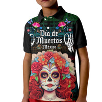 Personalised Mexico Day Of The Dead Kid Polo Shirt Mexican La Catrina Dia de los Muertos - Wonder Print Shop