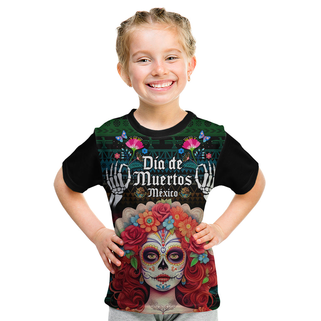 Personalised Mexico Day Of The Dead Kid T Shirt Mexican La Catrina Dia de los Muertos - Wonder Print Shop