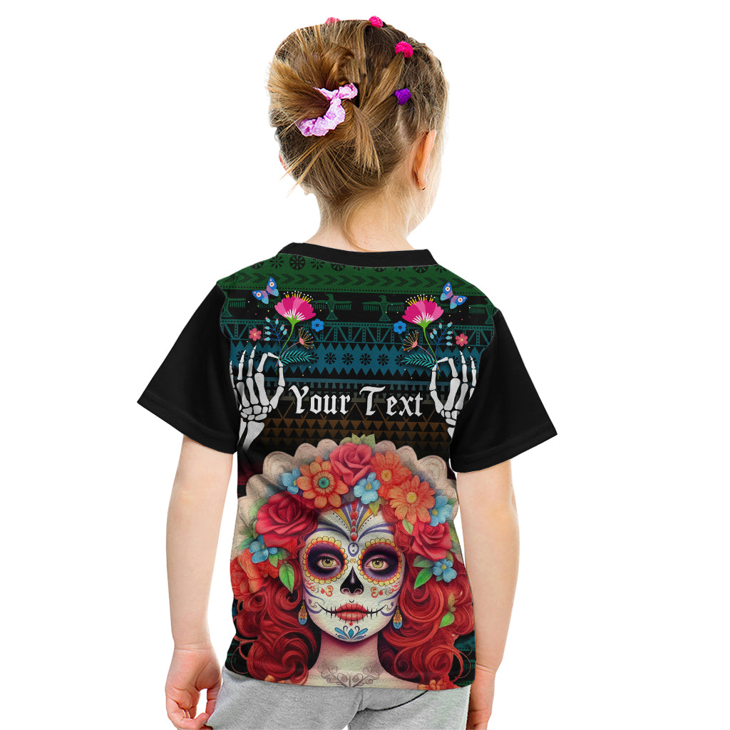 Personalised Mexico Day Of The Dead Kid T Shirt Mexican La Catrina Dia de los Muertos - Wonder Print Shop
