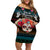 Personalised Mexico Day Of The Dead Off Shoulder Short Dress Mexican La Catrina Dia de los Muertos - Wonder Print Shop