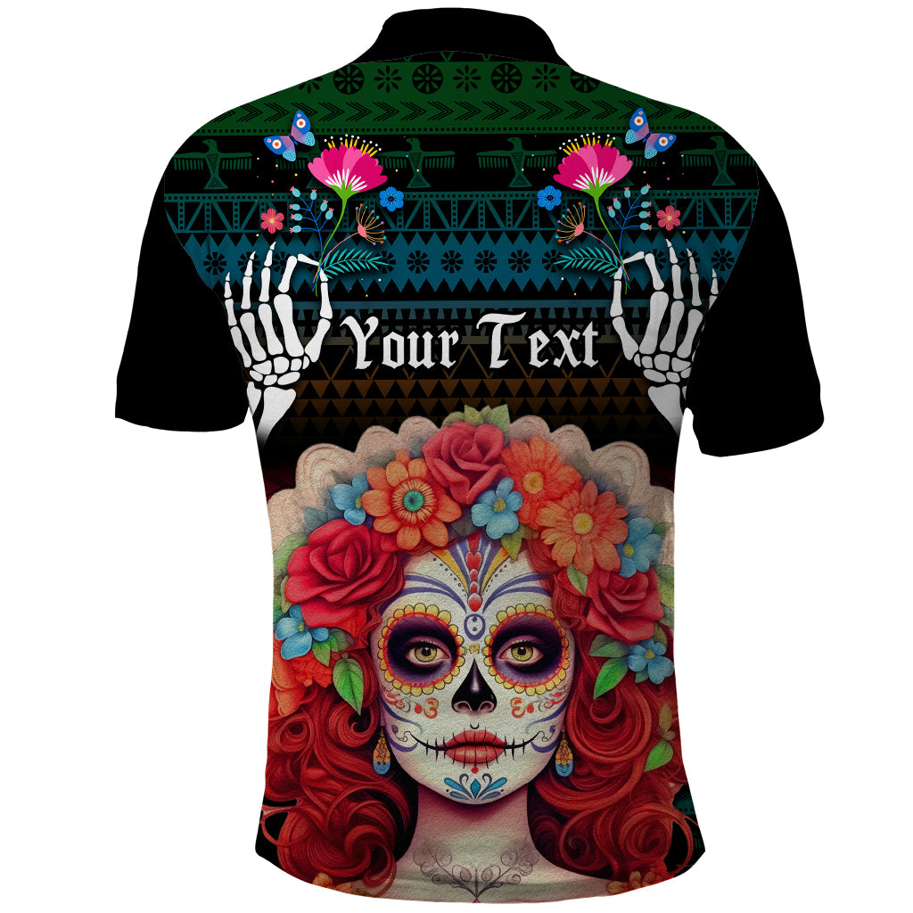 Personalised Mexico Day Of The Dead Polo Shirt Mexican La Catrina Dia de los Muertos - Wonder Print Shop