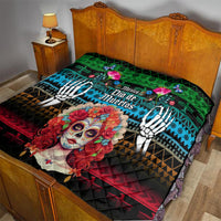 Mexico Day Of The Dead Quilt Mexican La Catrina Dia de los Muertos - Wonder Print Shop