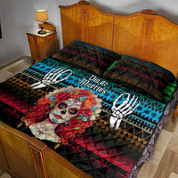 Mexico Day Of The Dead Quilt Bed Set Mexican La Catrina Dia de los Muertos - Wonder Print Shop