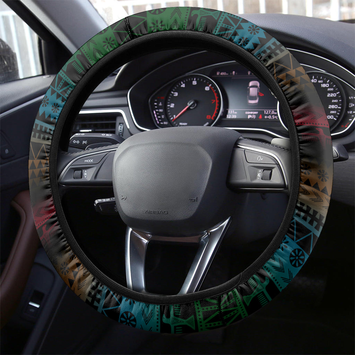 Mexico Day Of The Dead Steering Wheel Cover Mexican La Catrina Dia de los Muertos - Wonder Print Shop