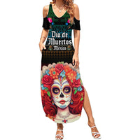 Personalised Mexico Day Of The Dead Summer Maxi Dress Mexican La Catrina Dia de los Muertos - Wonder Print Shop