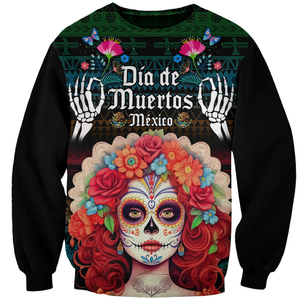 Personalised Mexico Day Of The Dead Sweatshirt Mexican La Catrina Dia de los Muertos - Wonder Print Shop