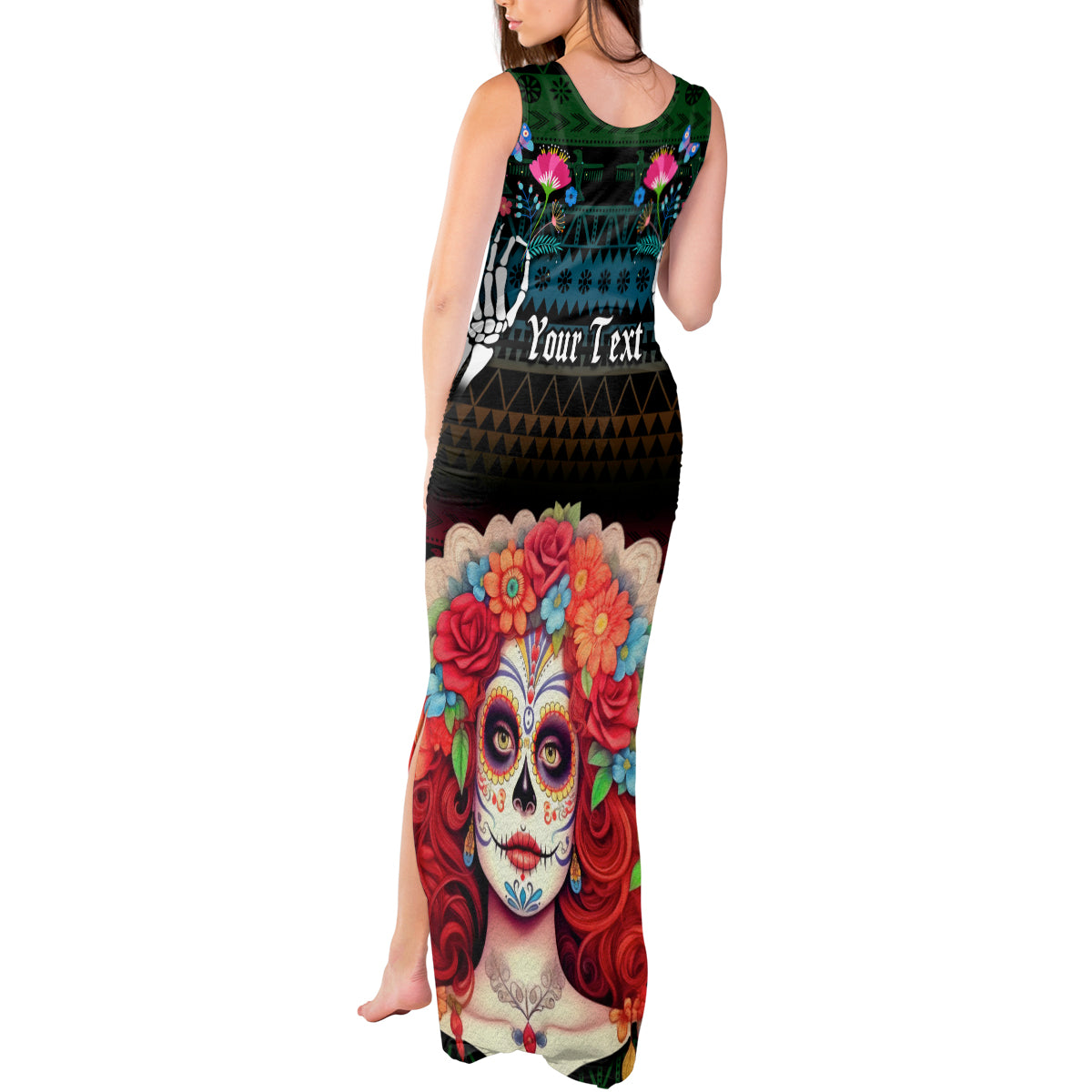 Personalised Mexico Day Of The Dead Tank Maxi Dress Mexican La Catrina Dia de los Muertos - Wonder Print Shop