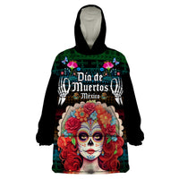 Personalised Mexico Day Of The Dead Wearable Blanket Hoodie Mexican La Catrina Dia de los Muertos - Wonder Print Shop