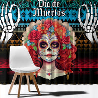 Mexico Day Of The Dead Window Curtain Mexican La Catrina Dia de los Muertos - Wonder Print Shop