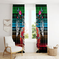 Mexico Day Of The Dead Window Curtain Mexican La Catrina Dia de los Muertos - Wonder Print Shop
