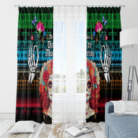 Mexico Day Of The Dead Window Curtain Mexican La Catrina Dia de los Muertos - Wonder Print Shop