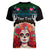 Personalised Mexico Day Of The Dead Women V Neck T Shirt Mexican La Catrina Dia de los Muertos - Wonder Print Shop