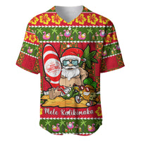 Personalised Hawaii Surfing Santa Christmas Baseball Jersey Tropical Pineapple Mele Kalikimaka Quilt Pattern - Wonder Print Shop