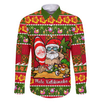 Personalised Hawaii Surfing Santa Christmas Family Matching Puletasi Dress and Hawaiian Shirt Tropical Pineapple Mele Kalikimaka Quilt Pattern - Wonder Print Shop