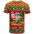 Personalised Hawaii Surfing Santa Christmas T Shirt Tropical Pineapple Mele Kalikimaka Quilt Pattern - Wonder Print Shop