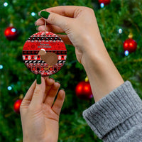 New Zealand Christmas Ceramic Ornament Aotearoa Kiwi Meri Kirihimete Red Version - Wonder Print Shop