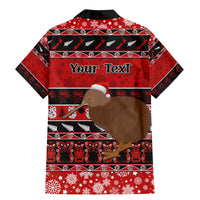 Personalised New Zealand Christmas Family Matching Mermaid Dress and Hawaiian Shirt Aotearoa Kiwi Meri Kirihimete Red Version - Wonder Print Shop