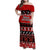 Personalised New Zealand Christmas Family Matching Off Shoulder Maxi Dress and Hawaiian Shirt Aotearoa Kiwi Meri Kirihimete Red Version - Wonder Print Shop