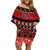 Personalised New Zealand Christmas Family Matching Off Shoulder Short Dress and Hawaiian Shirt Aotearoa Kiwi Meri Kirihimete Red Version - Wonder Print Shop