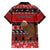 Personalised New Zealand Christmas Family Matching Short Sleeve Bodycon Dress and Hawaiian Shirt Aotearoa Kiwi Meri Kirihimete Red Version - Wonder Print Shop