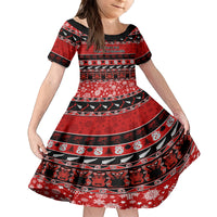 Personalised New Zealand Christmas Family Matching Tank Maxi Dress and Hawaiian Shirt Aotearoa Kiwi Meri Kirihimete Red Version - Wonder Print Shop