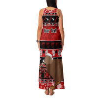 Personalised New Zealand Christmas Family Matching Tank Maxi Dress and Hawaiian Shirt Aotearoa Kiwi Meri Kirihimete Red Version - Wonder Print Shop