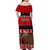 Personalised New Zealand Christmas Off Shoulder Maxi Dress Aotearoa Kiwi Meri Kirihimete Red Version - Wonder Print Shop