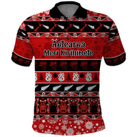 Personalised New Zealand Christmas Polo Shirt Aotearoa Kiwi Meri Kirihimete Red Version - Wonder Print Shop