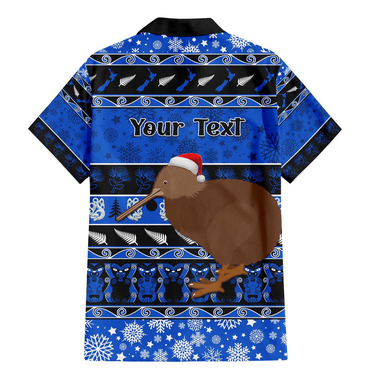 Personalised New Zealand Christmas Family Matching Mermaid Dress and Hawaiian Shirt Aotearoa Kiwi Meri Kirihimete Blue Version - Wonder Print Shop