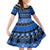 Personalised New Zealand Christmas Family Matching Off Shoulder Short Dress and Hawaiian Shirt Aotearoa Kiwi Meri Kirihimete Blue Version - Wonder Print Shop