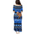 Personalised New Zealand Christmas Family Matching Puletasi Dress and Hawaiian Shirt Aotearoa Kiwi Meri Kirihimete Blue Version - Wonder Print Shop
