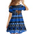 Personalised New Zealand Christmas Family Matching Short Sleeve Bodycon Dress and Hawaiian Shirt Aotearoa Kiwi Meri Kirihimete Blue Version - Wonder Print Shop