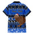 Personalised New Zealand Christmas Family Matching Short Sleeve Bodycon Dress and Hawaiian Shirt Aotearoa Kiwi Meri Kirihimete Blue Version - Wonder Print Shop