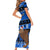 Personalised New Zealand Christmas Family Matching Short Sleeve Bodycon Dress and Hawaiian Shirt Aotearoa Kiwi Meri Kirihimete Blue Version - Wonder Print Shop