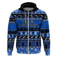 Personalised New Zealand Christmas Hoodie Aotearoa Kiwi Meri Kirihimete Blue Version - Wonder Print Shop