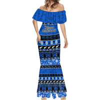 Personalised New Zealand Christmas Mermaid Dress Aotearoa Kiwi Meri Kirihimete Blue Version - Wonder Print Shop