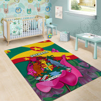Grenada Independence Day Area Rug Gwenad Bougainvillea Flowers - Wonder Print Shop