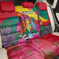 Grenada Independence Day Back Car Seat Cover Gwenad Bougainvillea Flowers - Wonder Print Shop