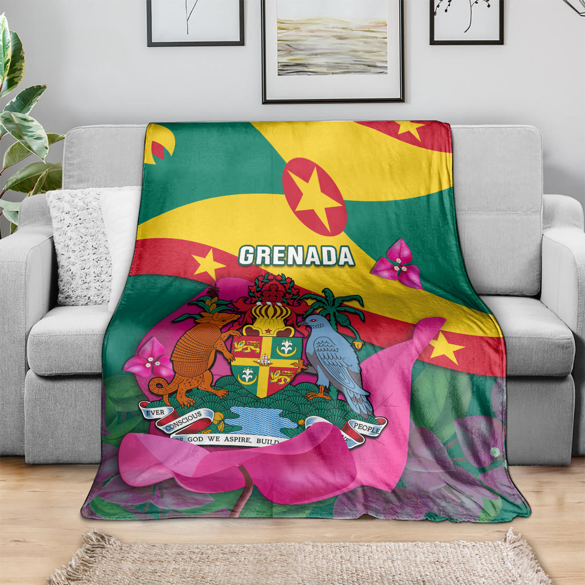 grenada-independence-day-blanket-gwenad-bougainvillea-flowers