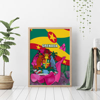 Grenada Independence Day Canvas Wall Art Gwenad Bougainvillea Flowers - Wonder Print Shop