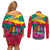 Grenada Independence Day Couples Matching Off Shoulder Short Dress and Long Sleeve Button Shirt Gwenad Bougainvillea Flowers - Wonder Print Shop